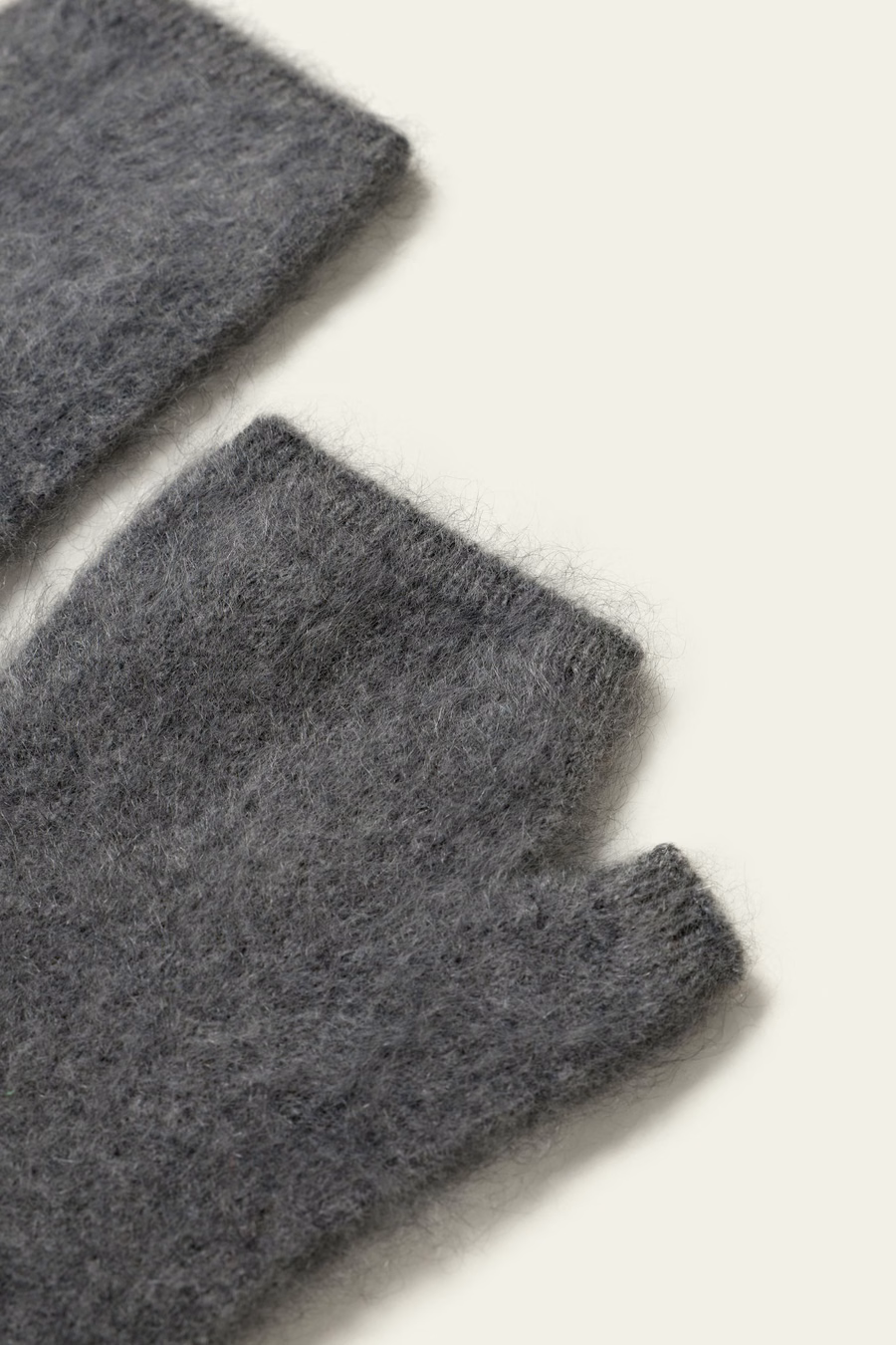 Gants sans doigts en cachemire brossé