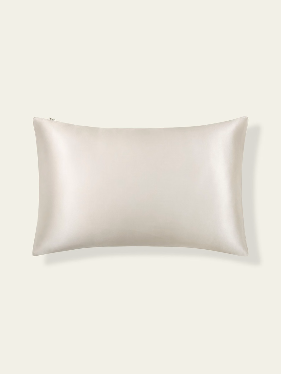 Housse de Coussin en Soie Ion Argent