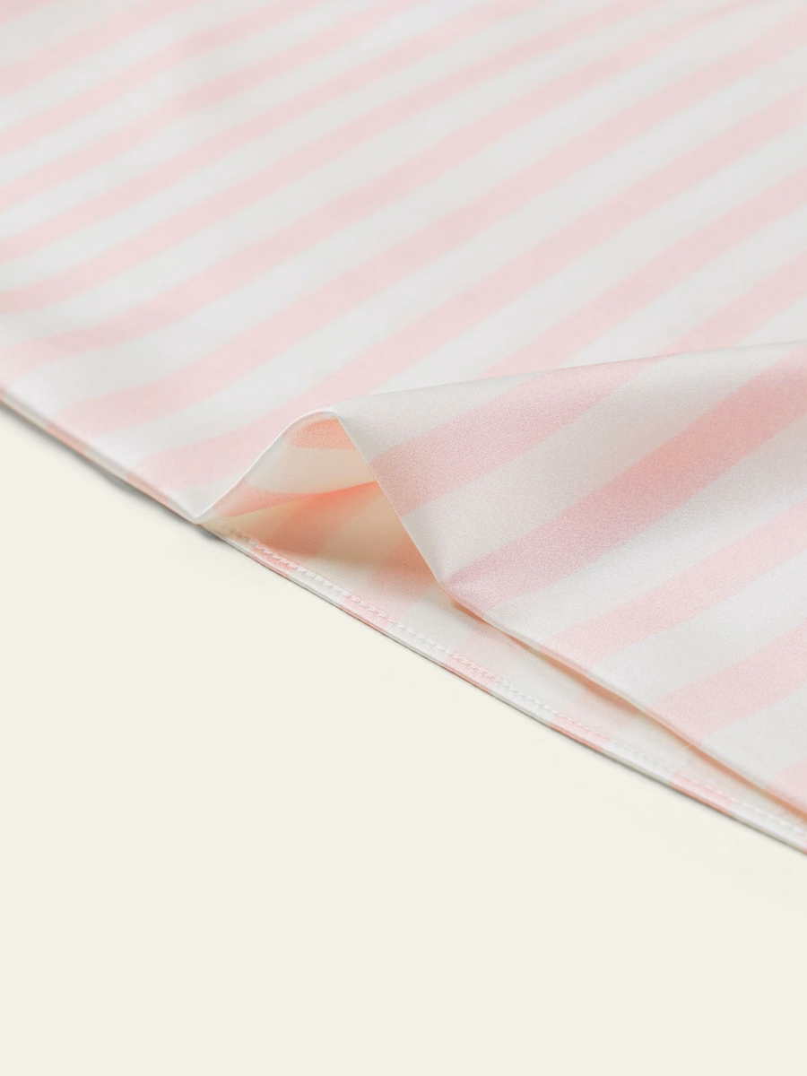 Housse de Coussin Enveloppe Rayée en Charmeuse