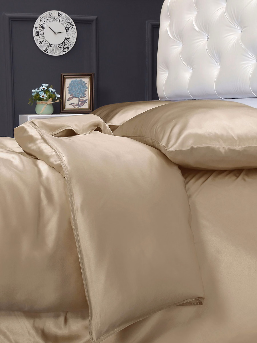 Ensemble de draps en soie sans couture de 19 Momme