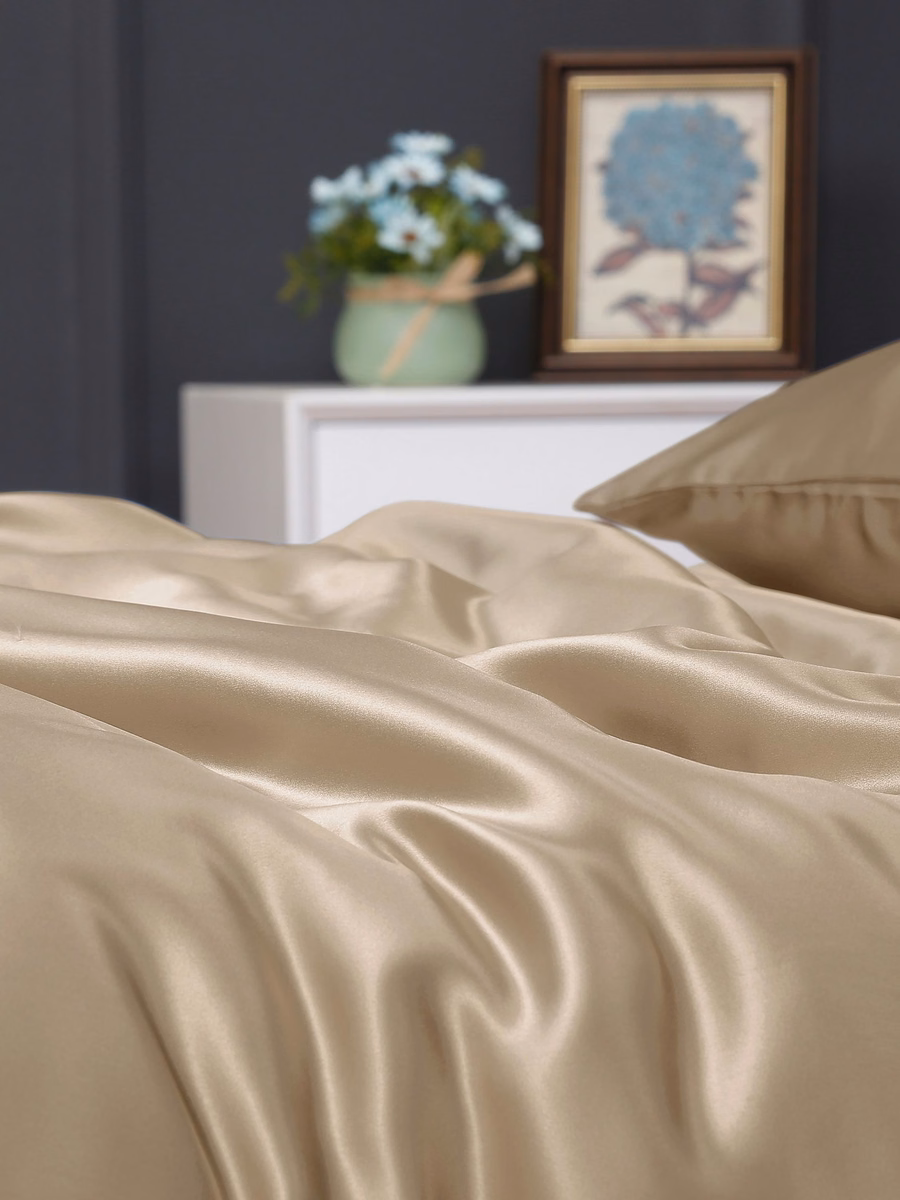 Ensemble de draps en soie sans couture de 19 Momme