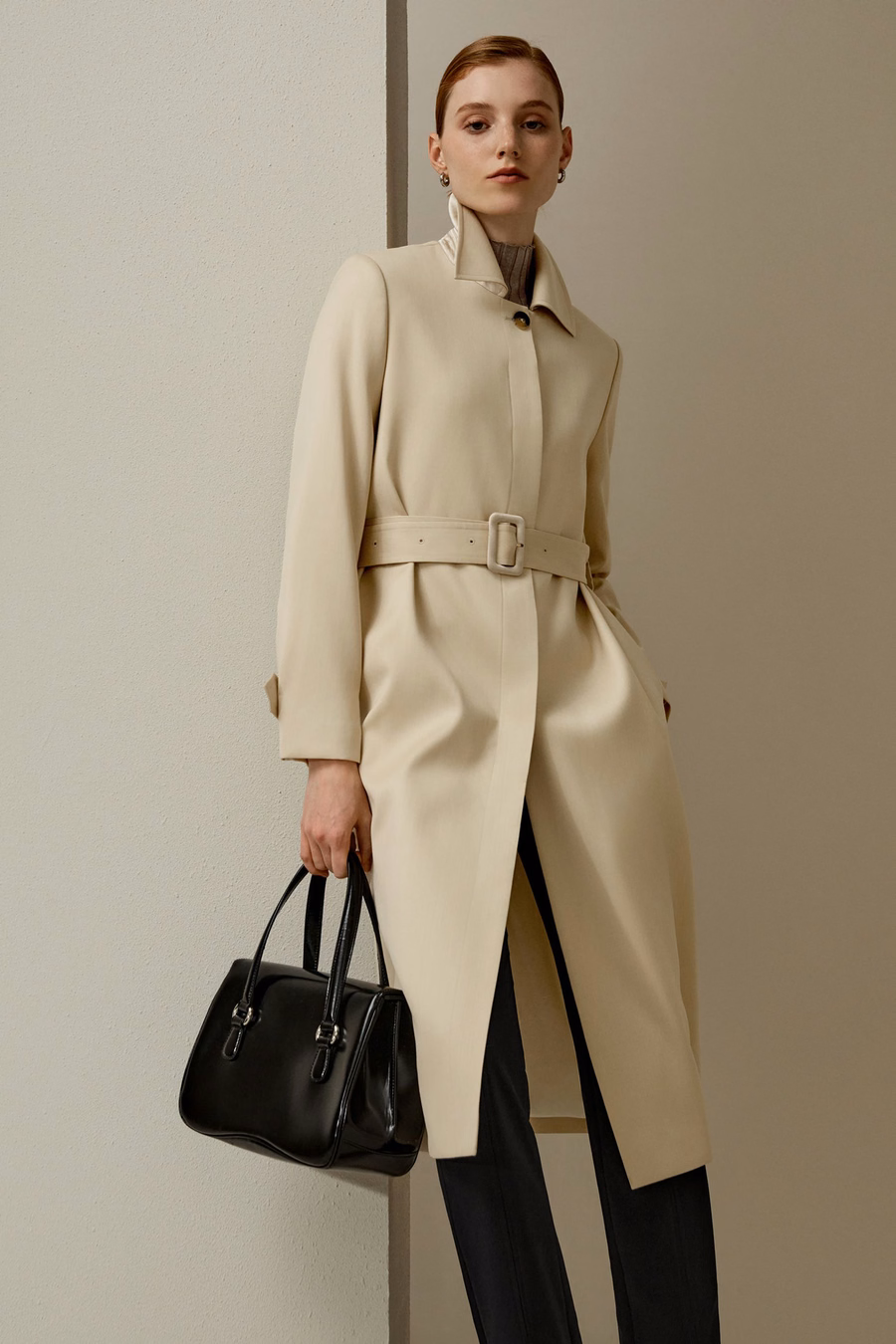 Manteau trench classique résistant à l'eau