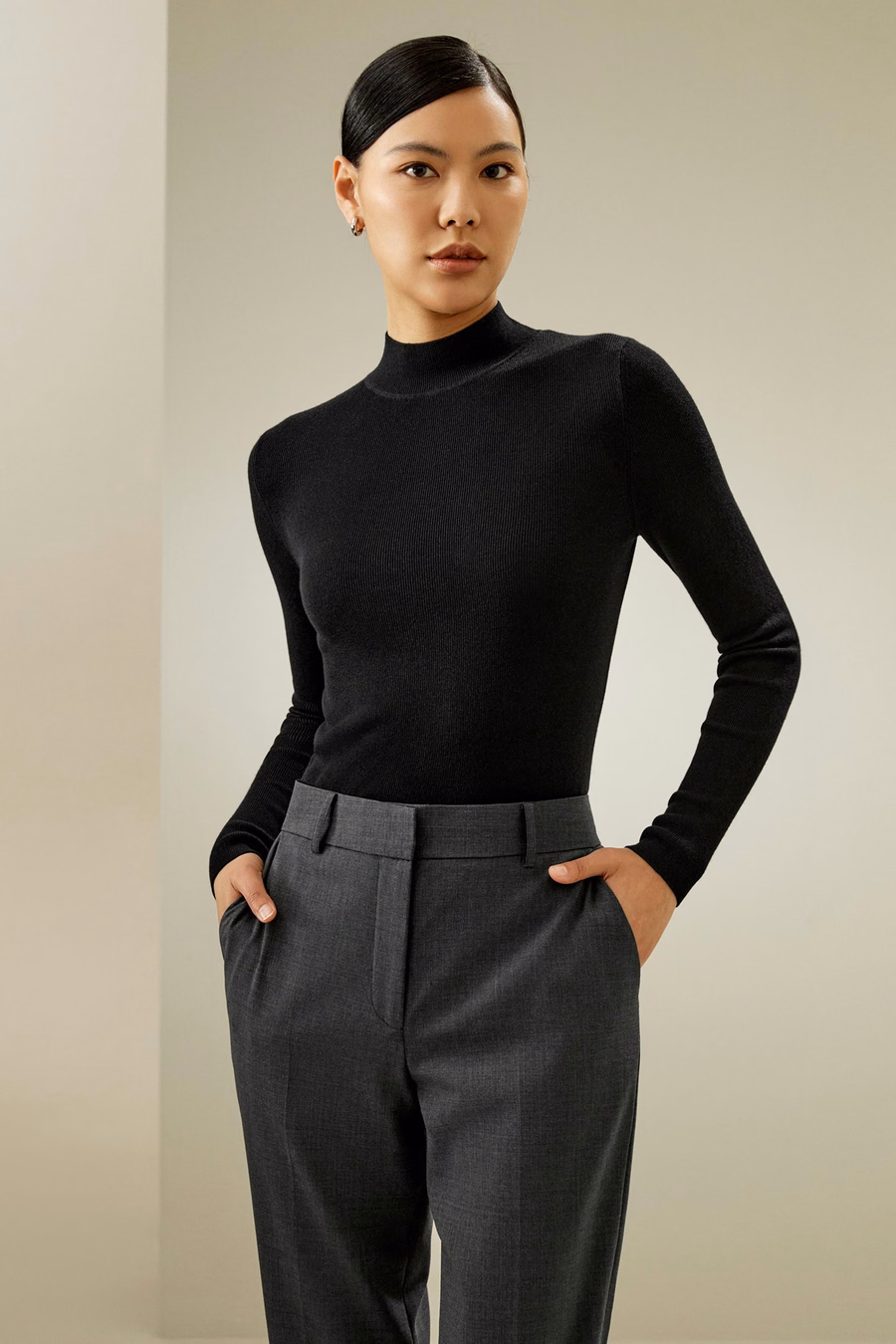 Top essentiel en mélange cachemire