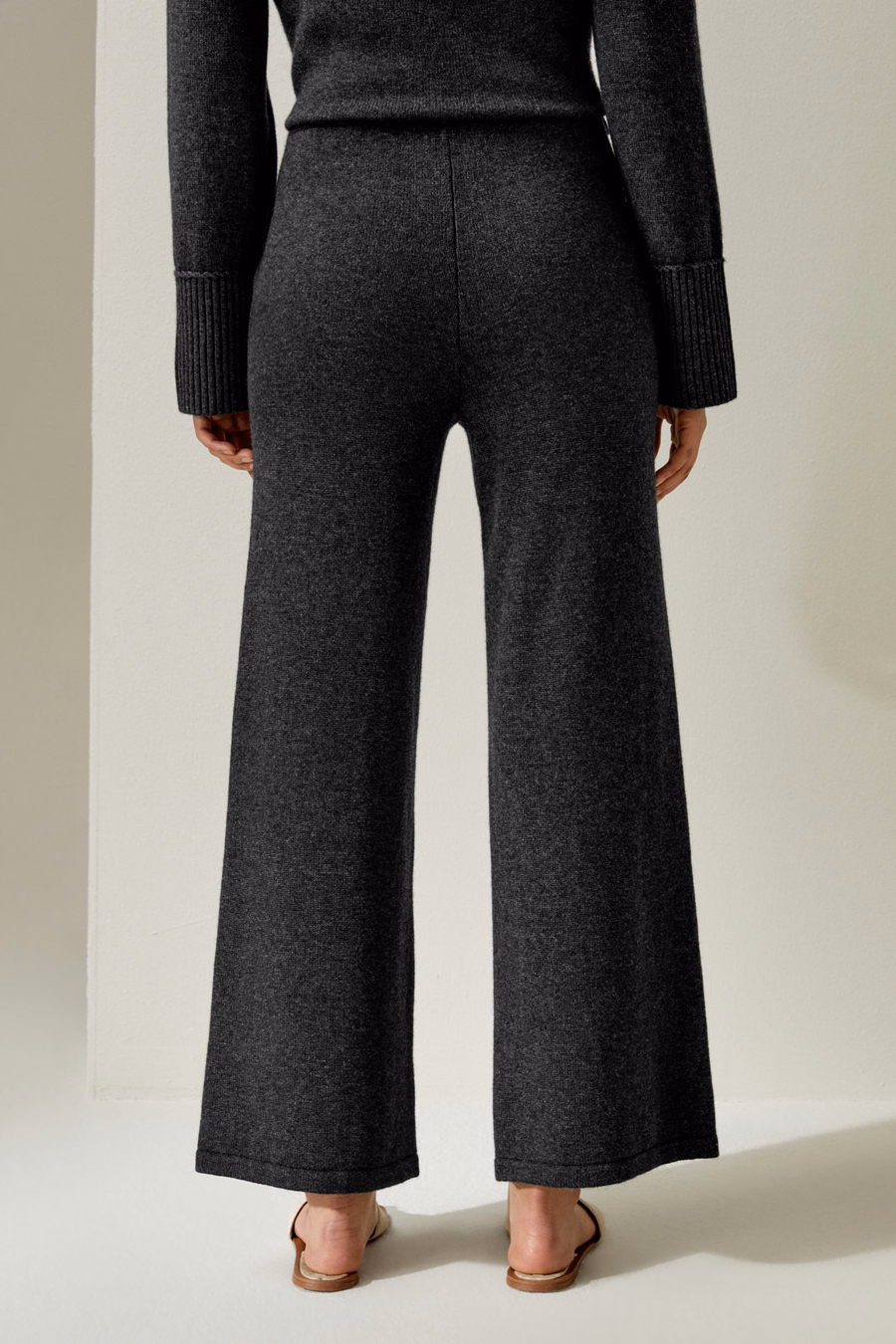 Pantalon large en jersey en laine Mérinos