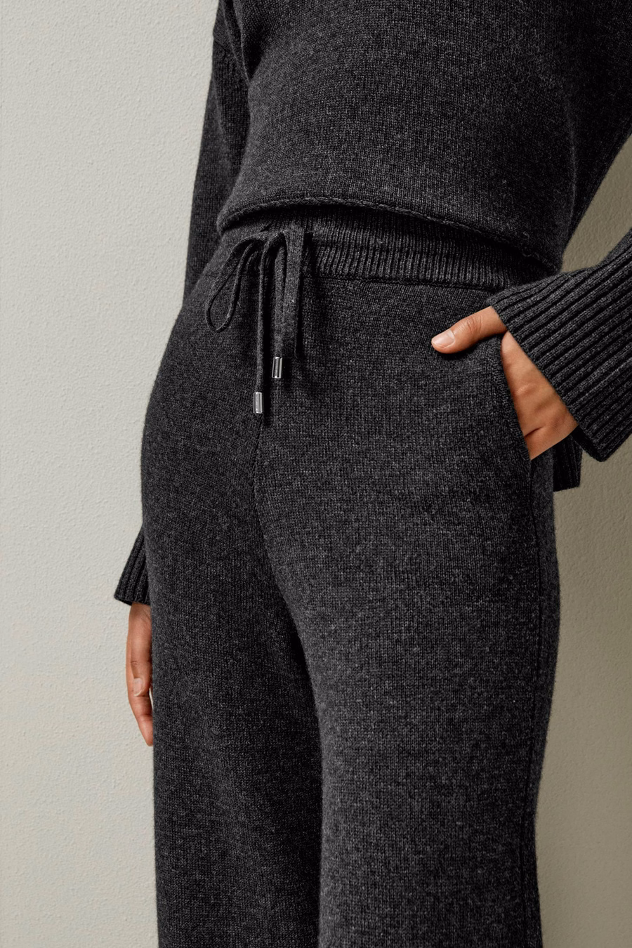 Pantalon large en jersey en laine Mérinos