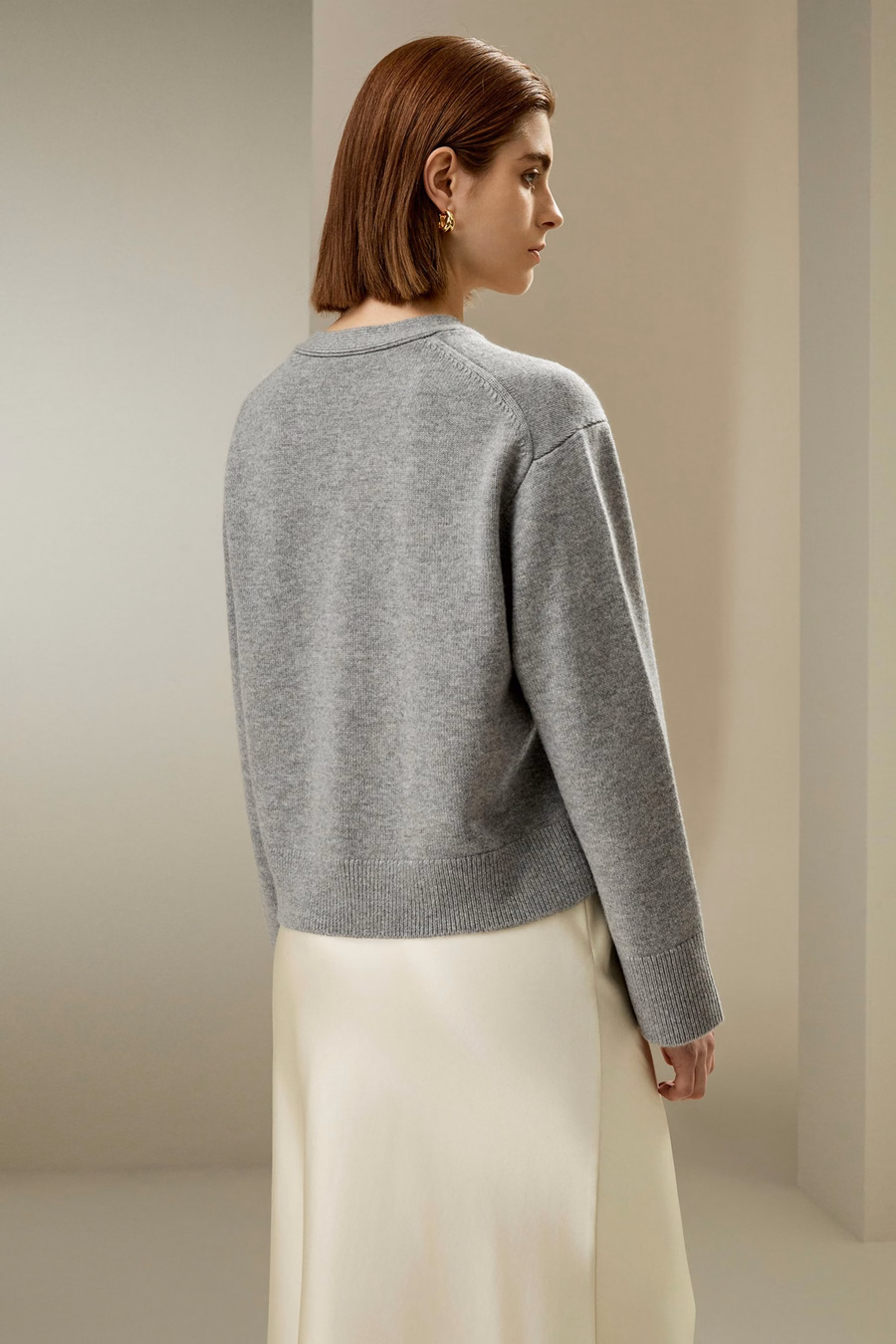 Gilet en mélange de laine et cachemire court