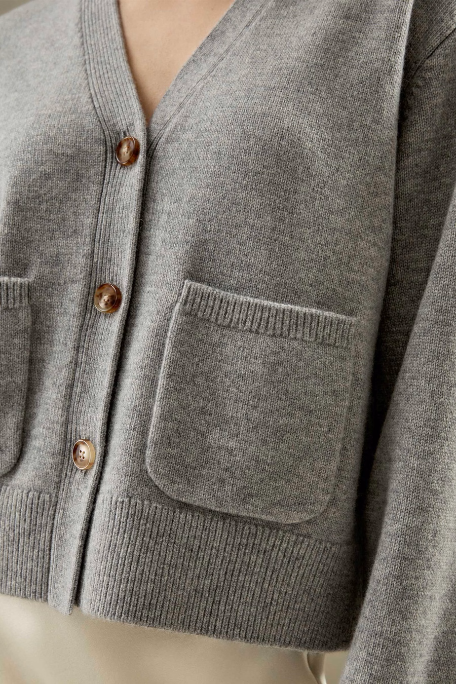 Gilet en mélange de laine et cachemire court