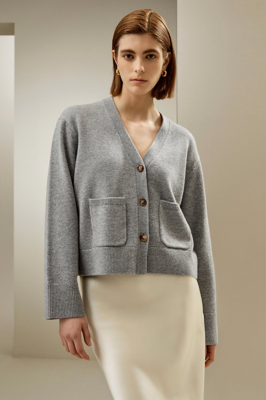 Gilet en mélange de laine et cachemire court