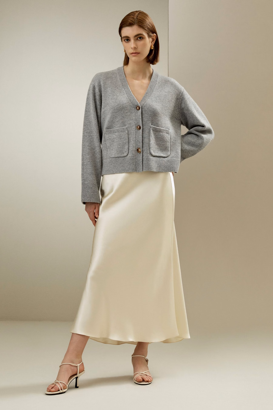 Gilet en mélange de laine et cachemire court