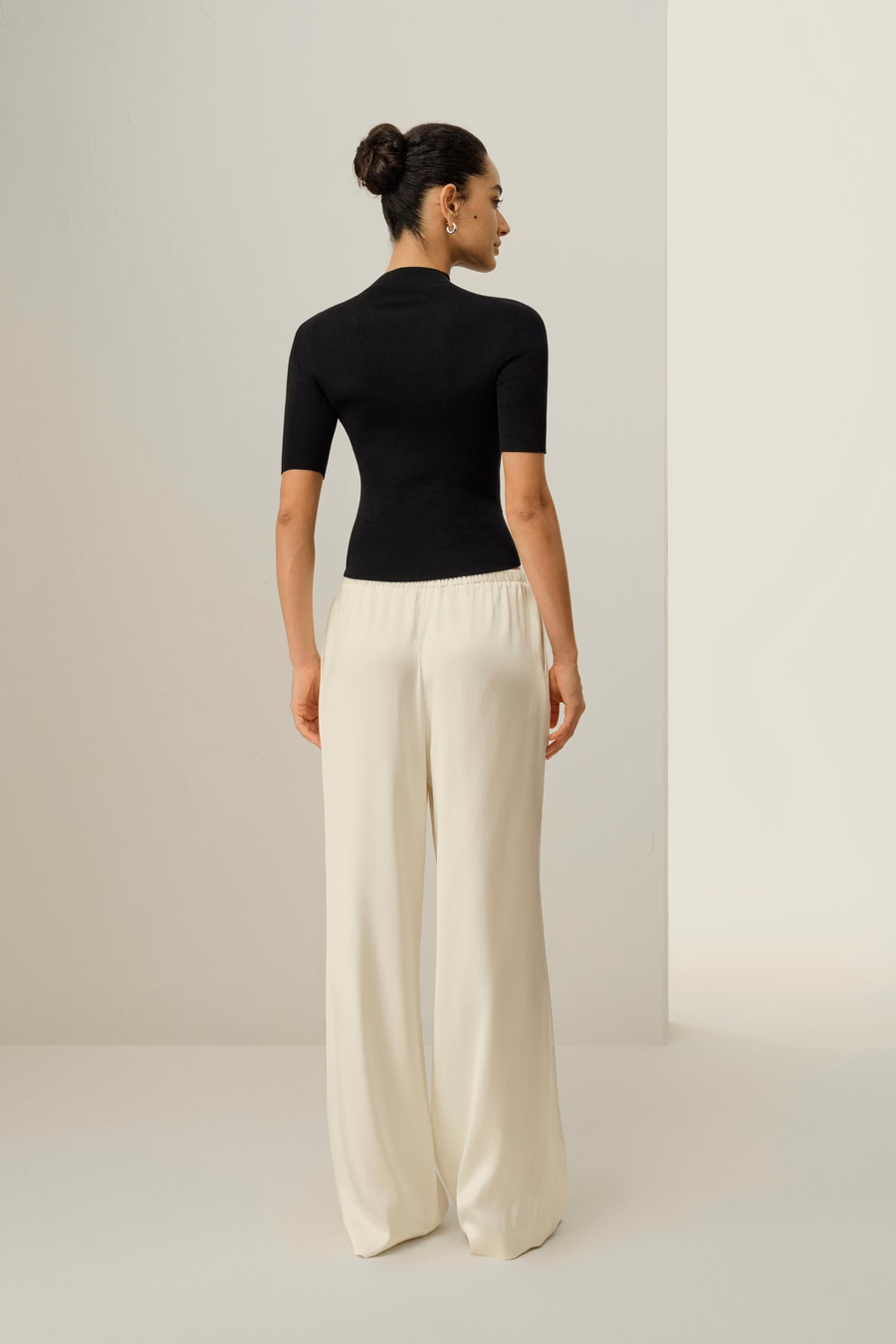 Pantalon en Charmeuse de Soie Double-Face