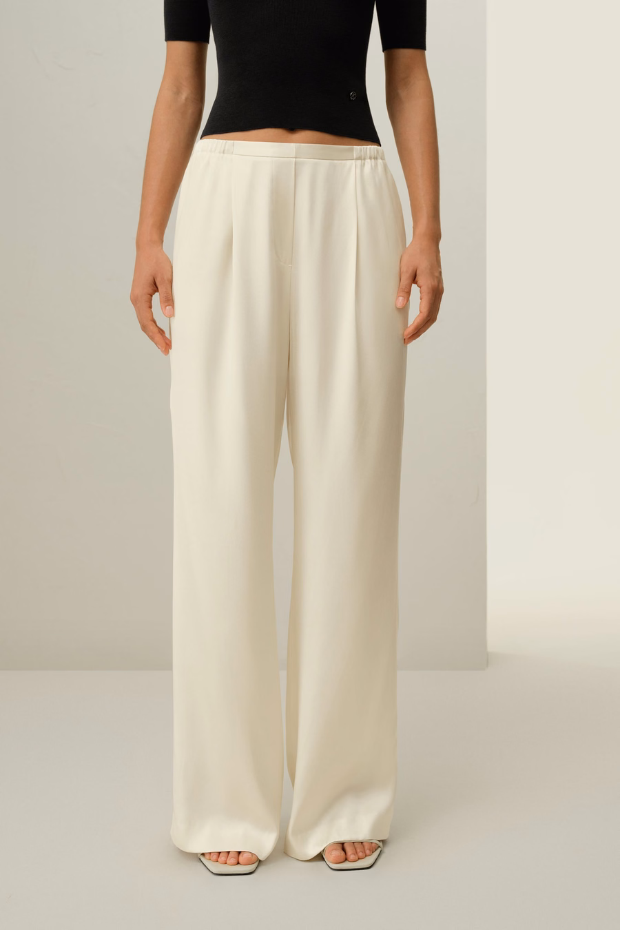 Pantalon en Charmeuse de Soie Double-Face