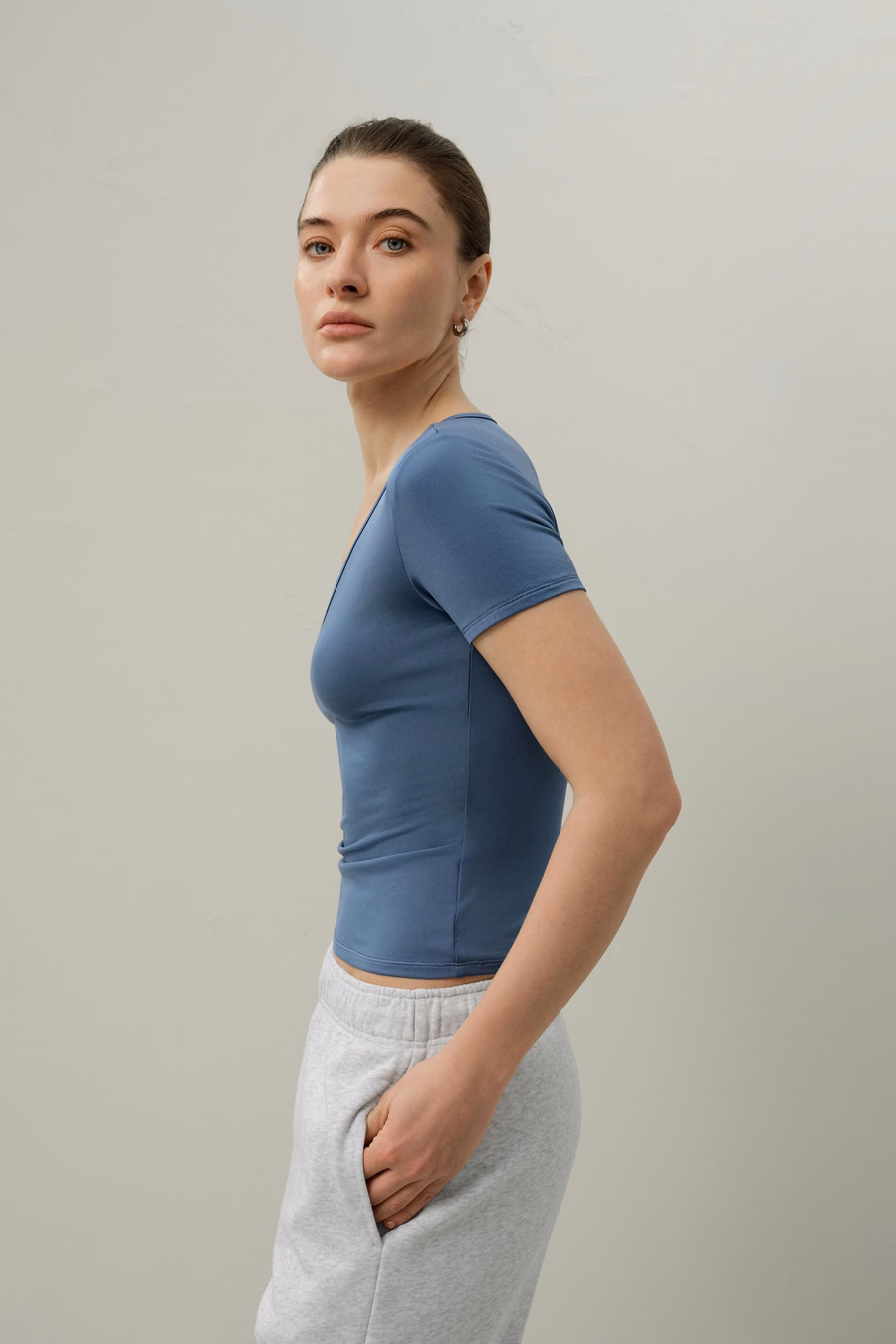 Silk Breeze Jersey V-neck Tee