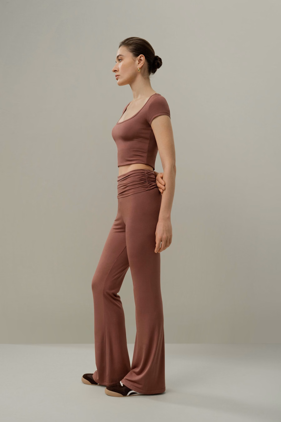 Pantalons Fluid Flare en Jersey de Soie Breeze