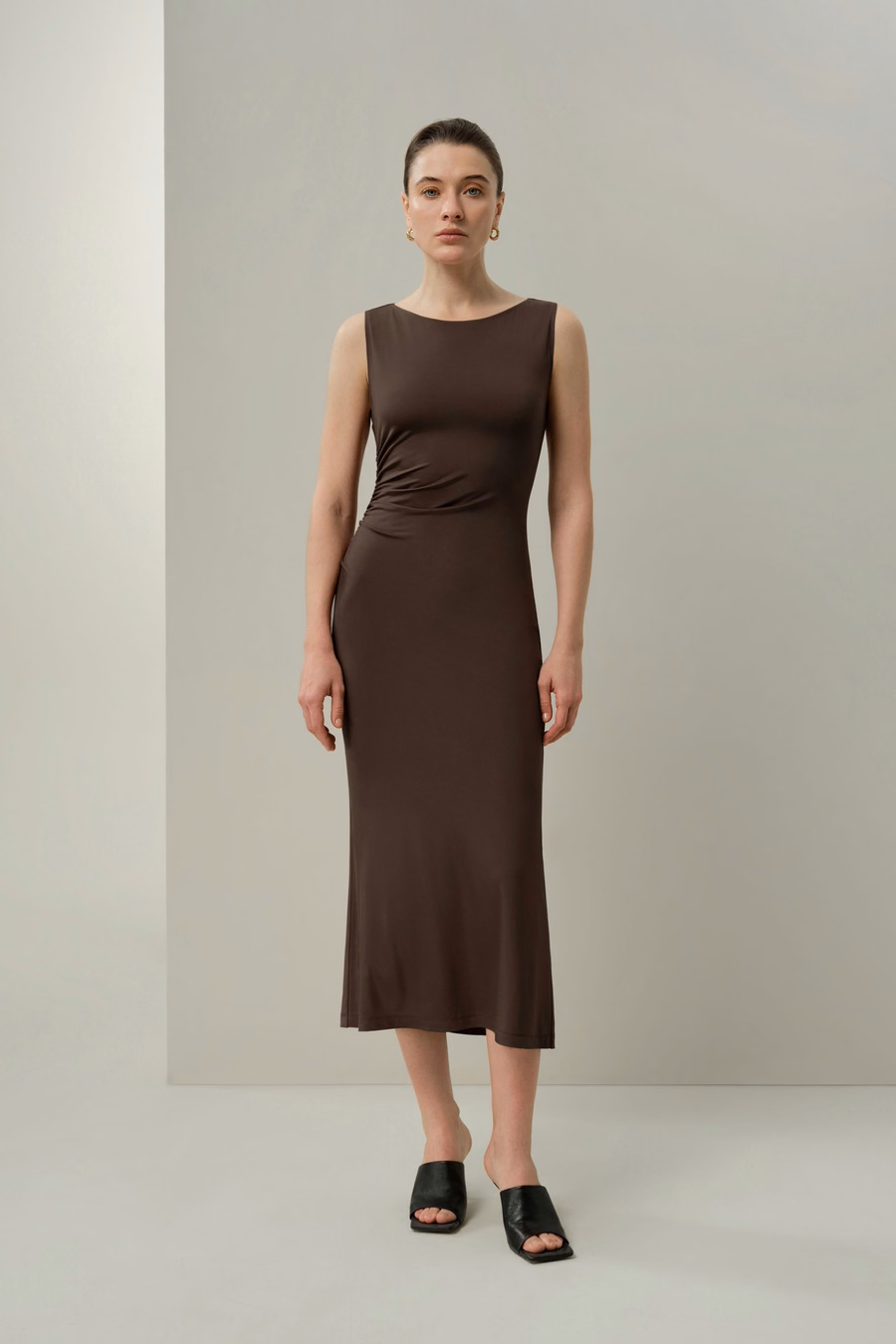 Robe asymétrique en jersey de soie Breeze