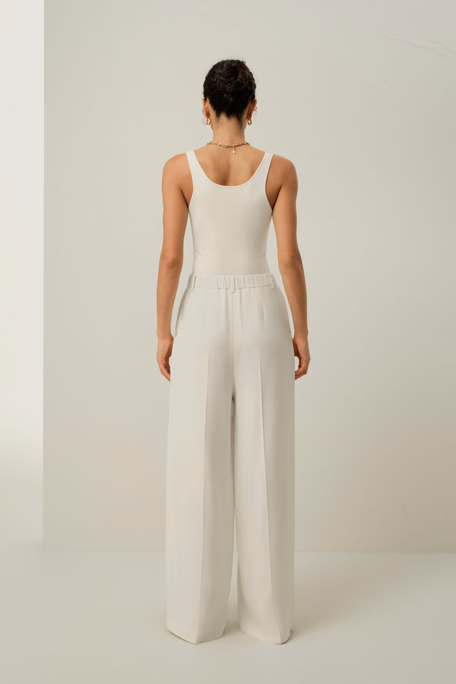 Pantalon large en crêpe de soie