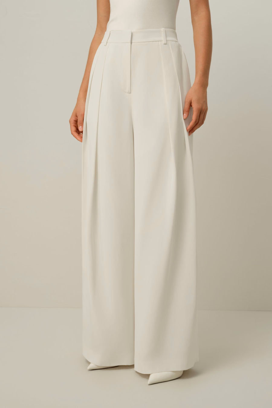 Pantalon large en crêpe de soie