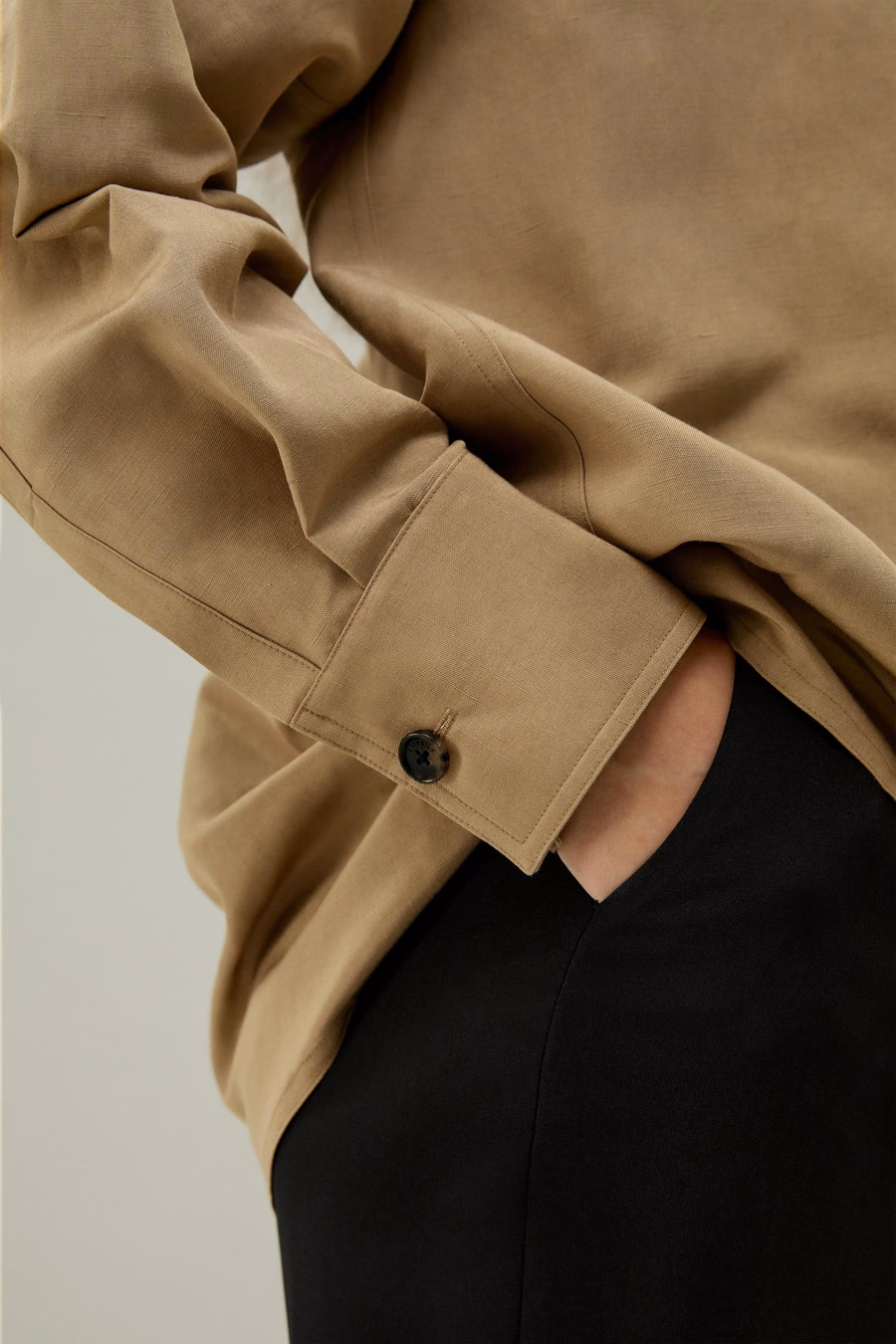 Chemise Oversize en Mélange Soie-Lin
