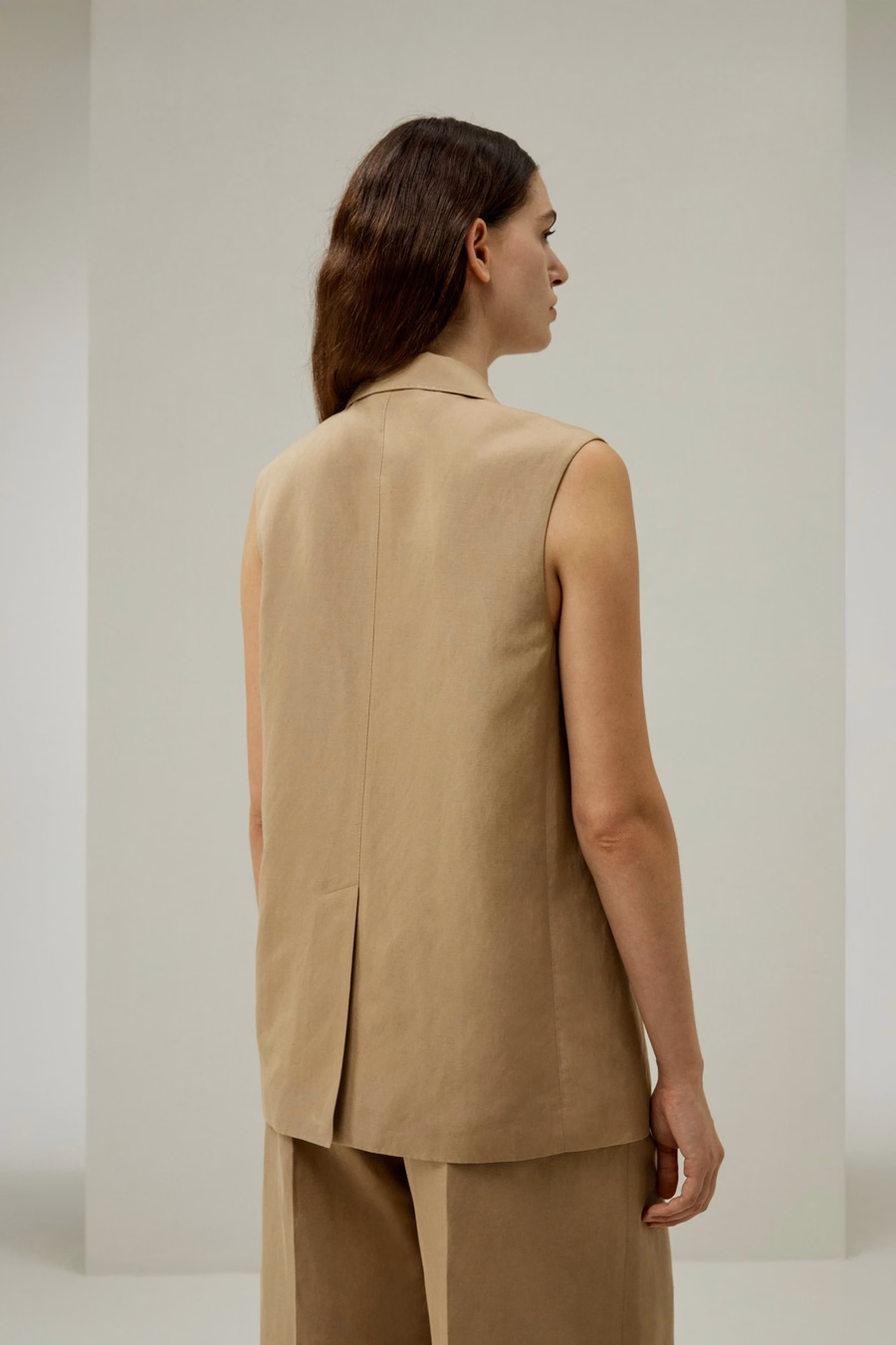 Blazer sans manches à bouton unique