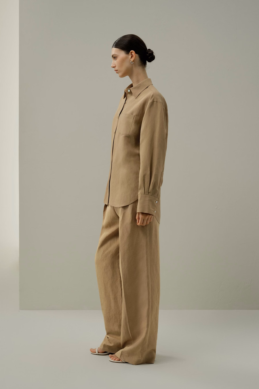 Chemise Oversize en Mélange Soie-Lin