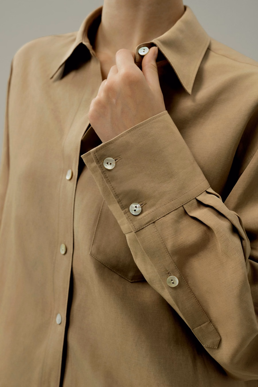 Chemise Oversize en Mélange Soie-Lin