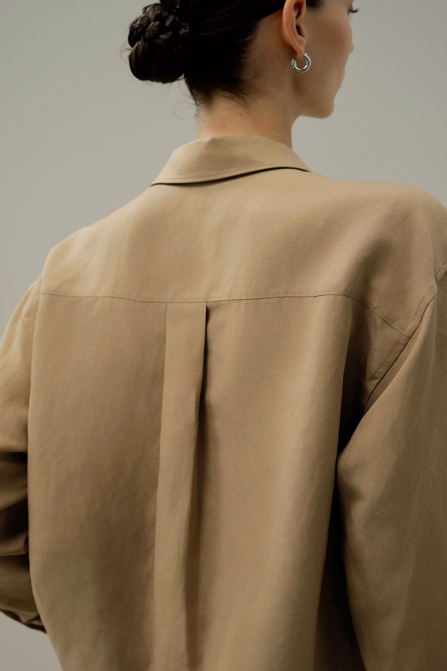 Chemise Oversize en Mélange Soie-Lin
