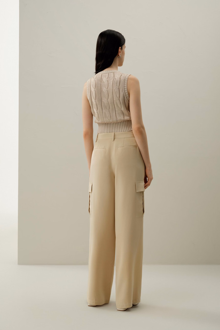 Pantalons Cargo en Crêpe de Soie