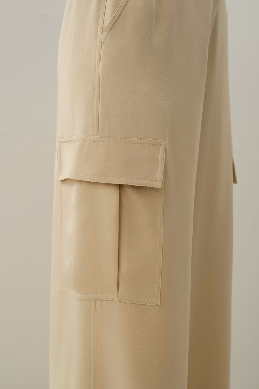 Pantalons Cargo en Crêpe de Soie