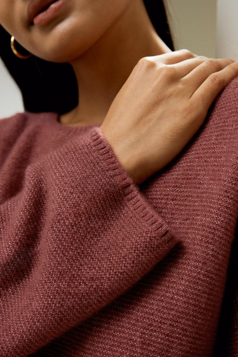 Pull en Soie Mélange Cachemire à Coupe Détendue et Épaules Tombantes