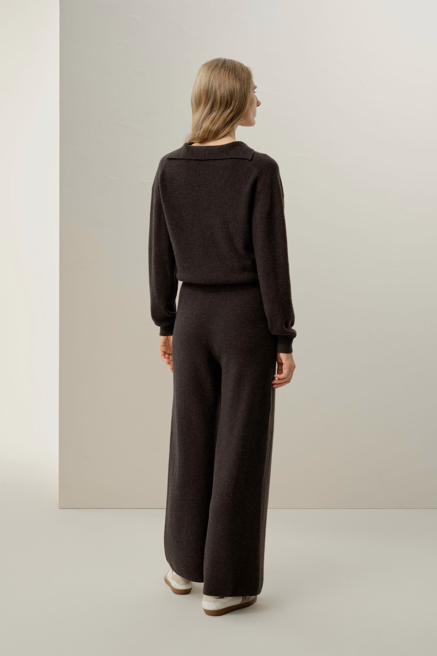 Pantalon large en cachemire royal
