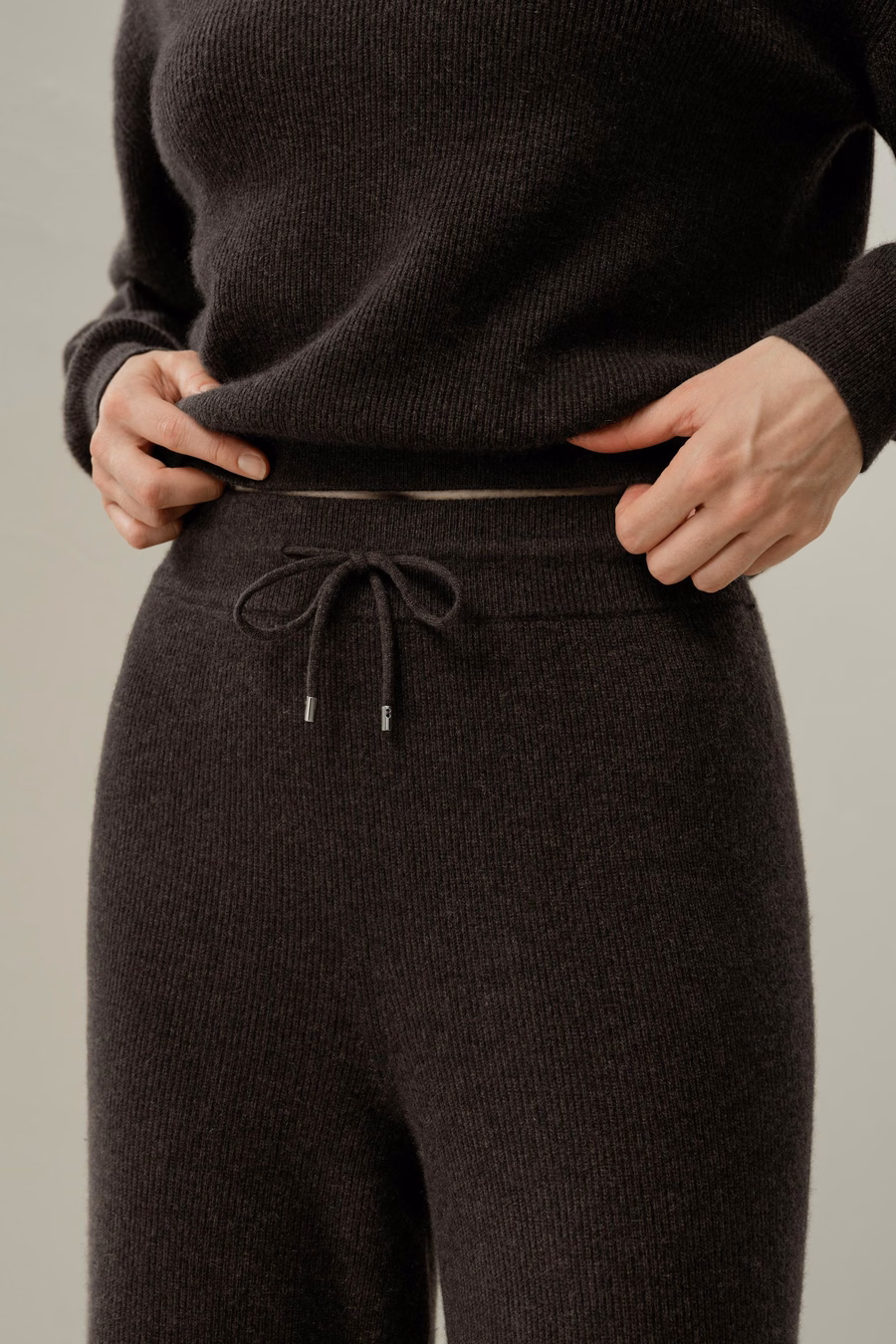 Pantalon large en cachemire royal