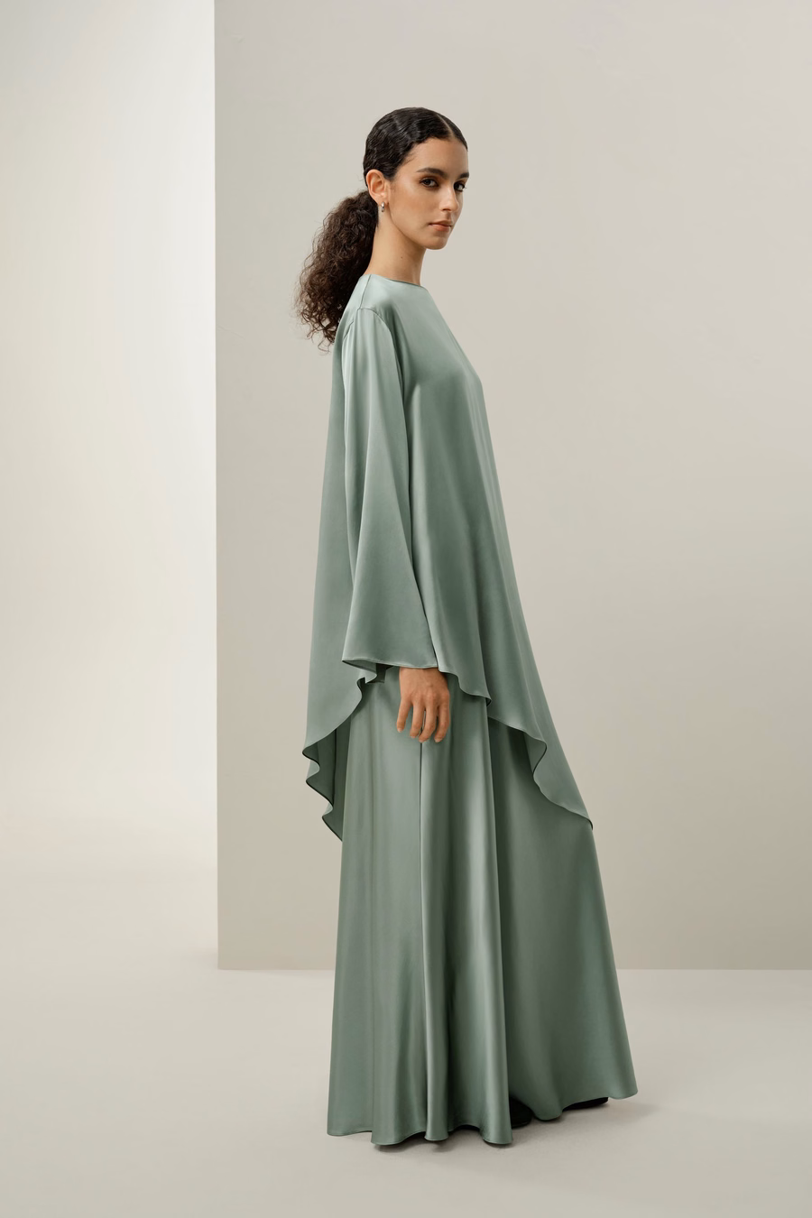 Tunique asymétrique en charmeuse de soie