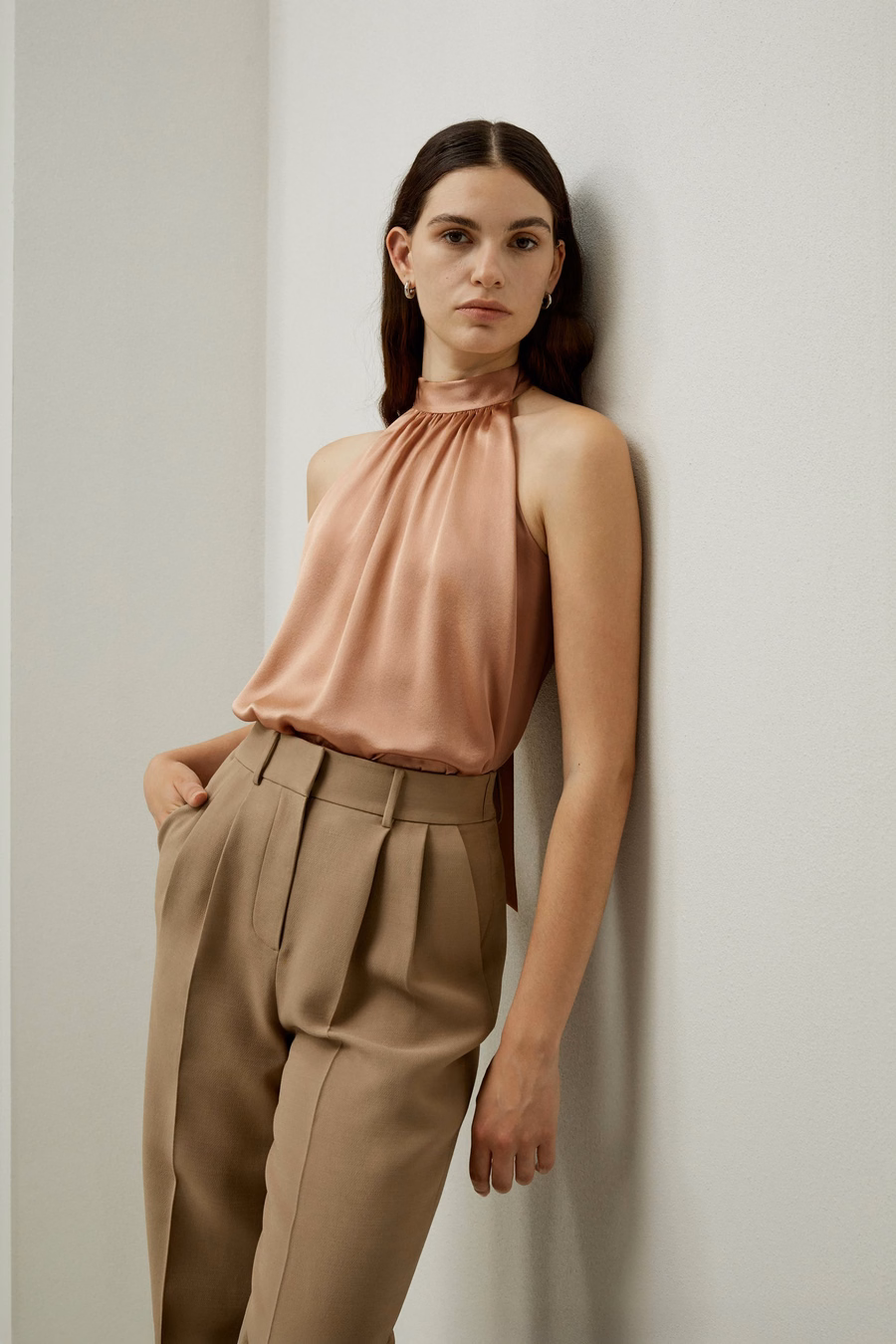 Haut halter en soie Graceful Breeze