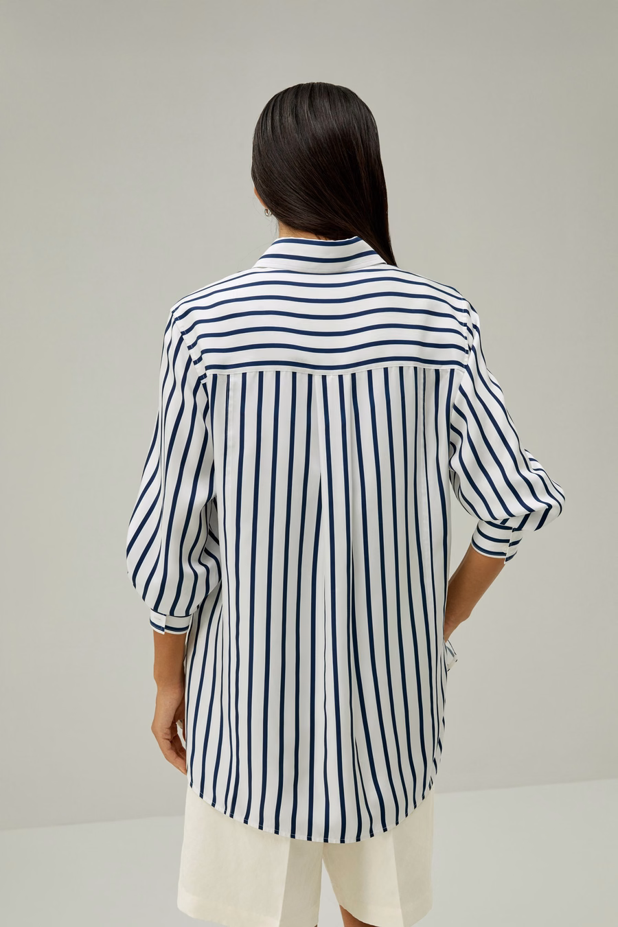 Chemise en soie Palma Rayée surdimensionnée