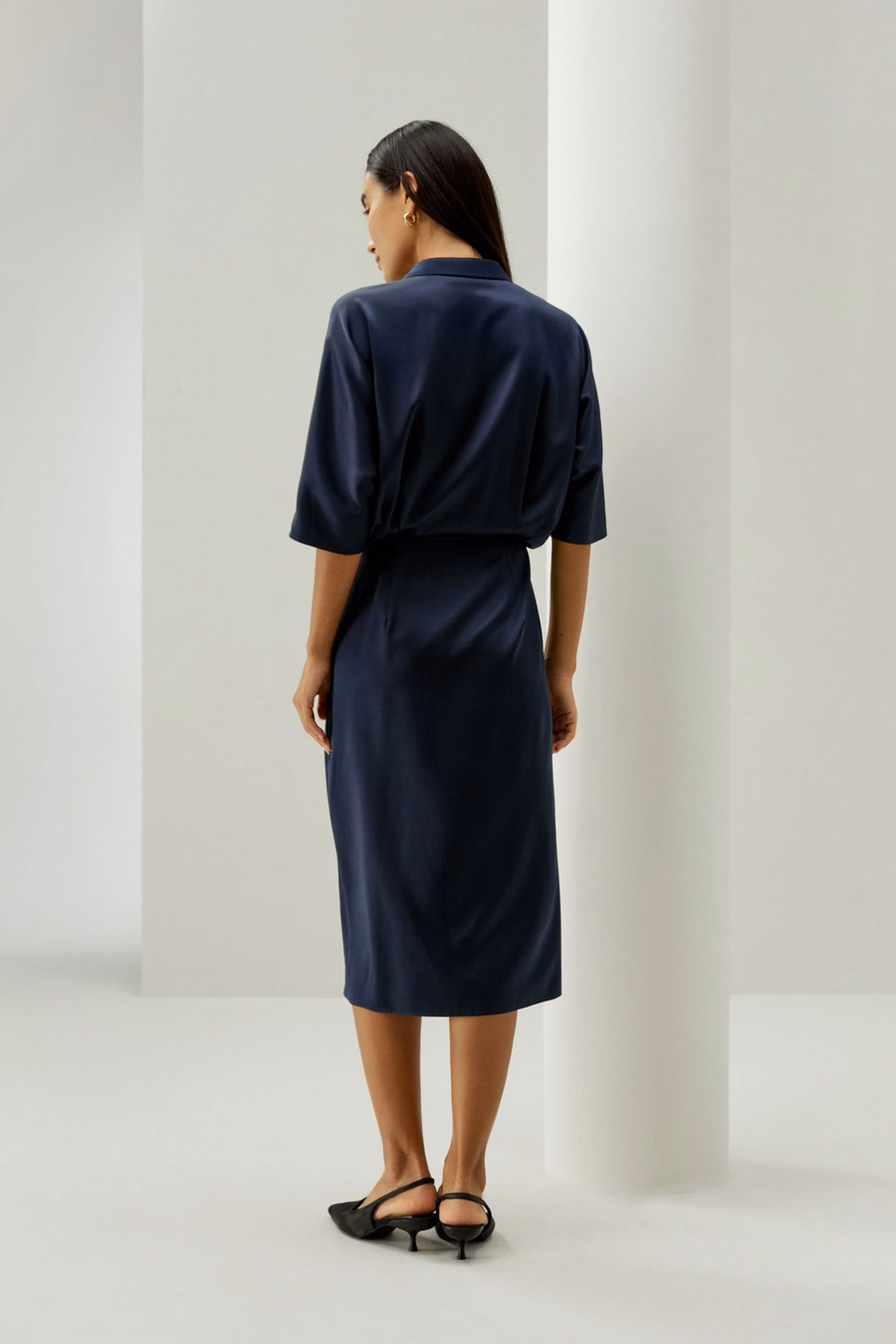 Robe élégante à manches mi-longues