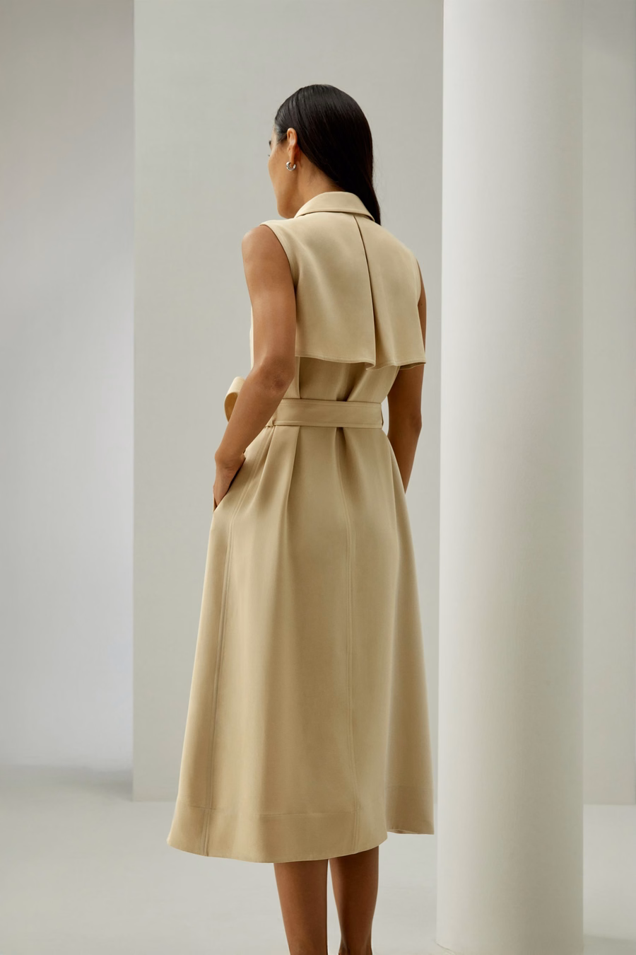 Robe trench sophistiquée sans manches