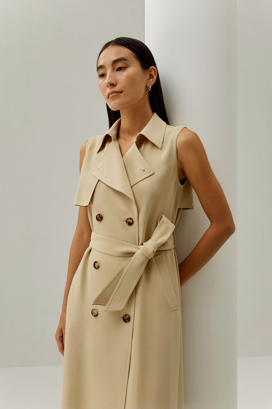 Robe trench sophistiquée sans manches