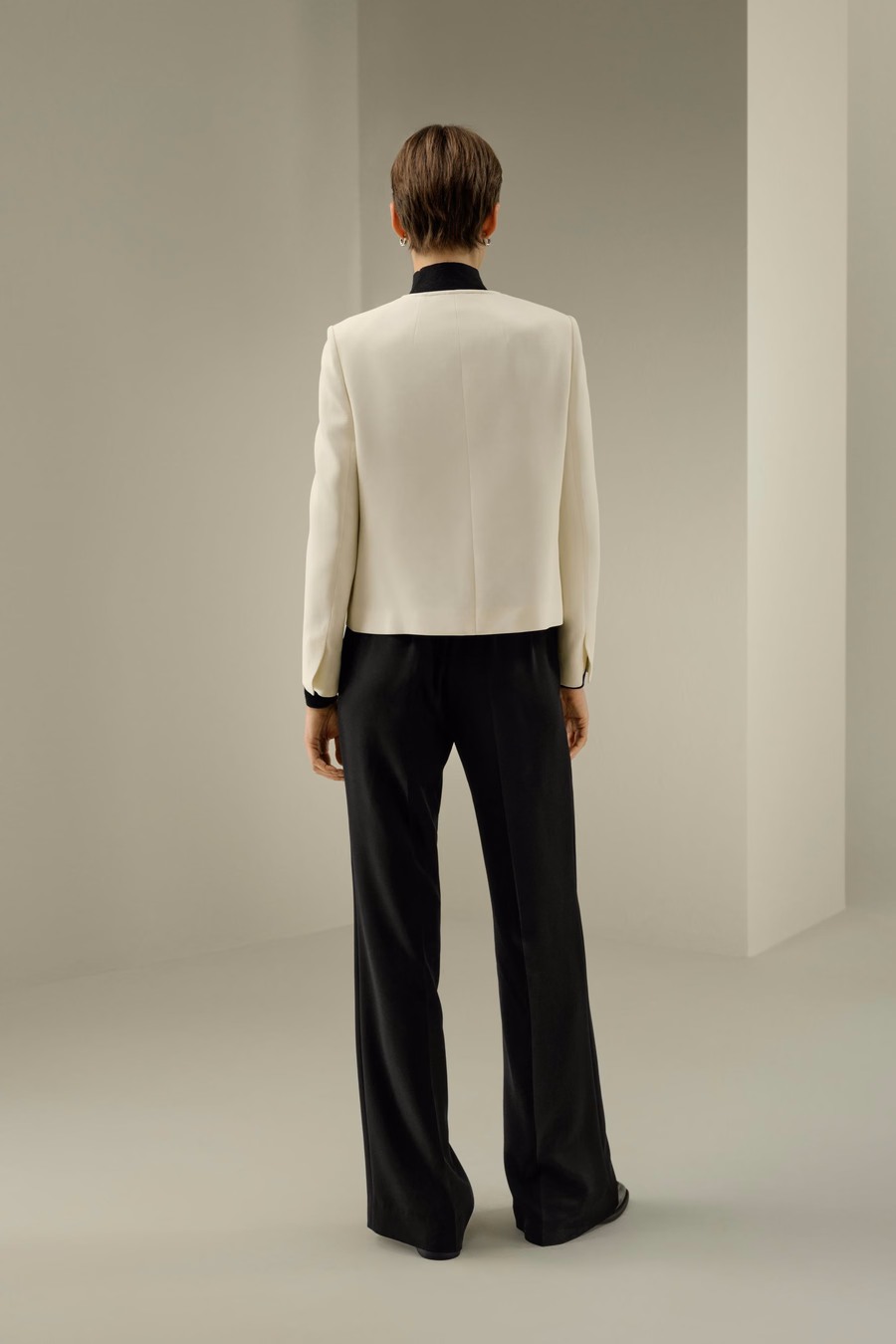Veste boxy en soie sur mesure