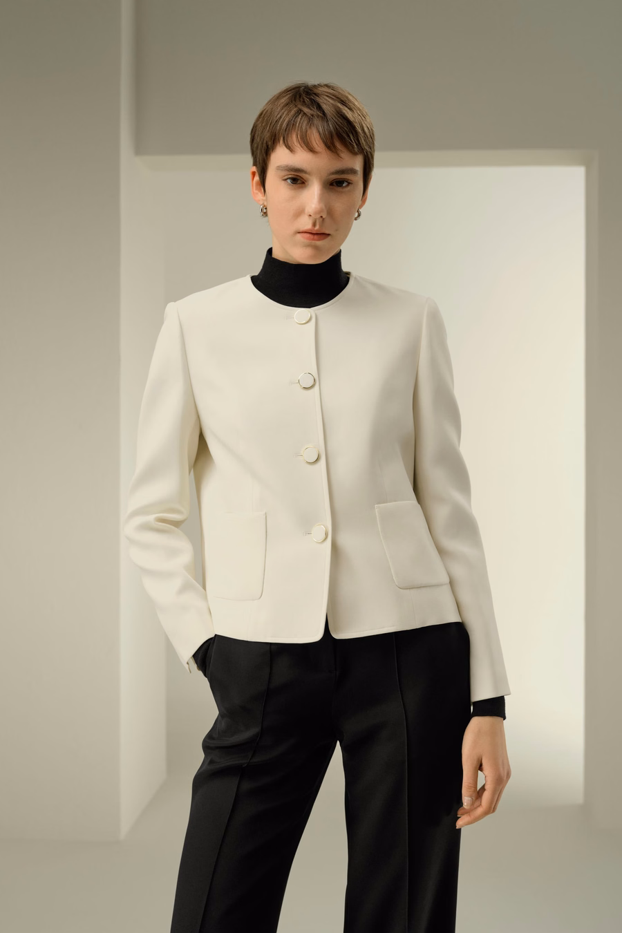 Veste boxy en soie sur mesure