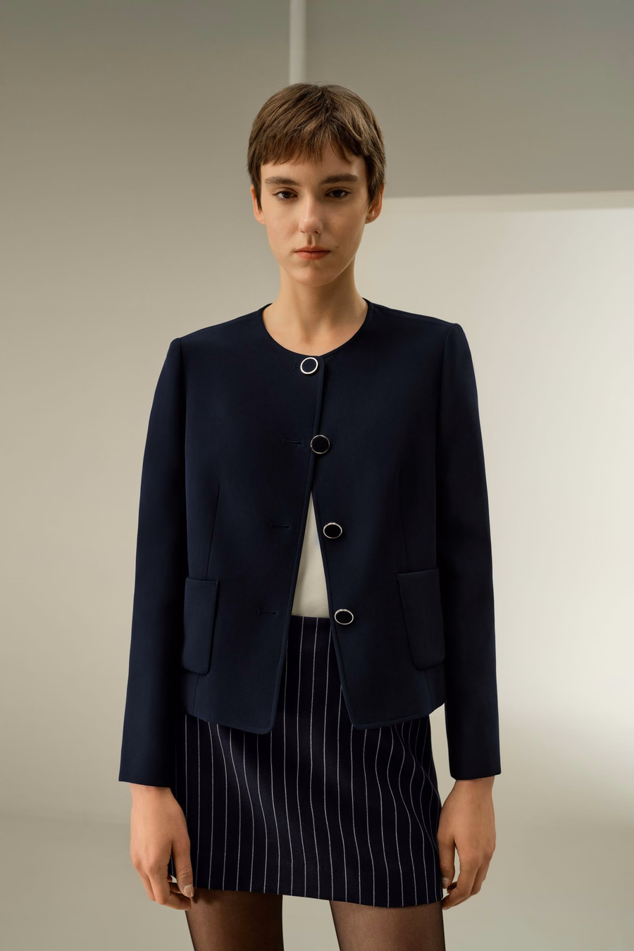 Veste boxy en soie sur mesure