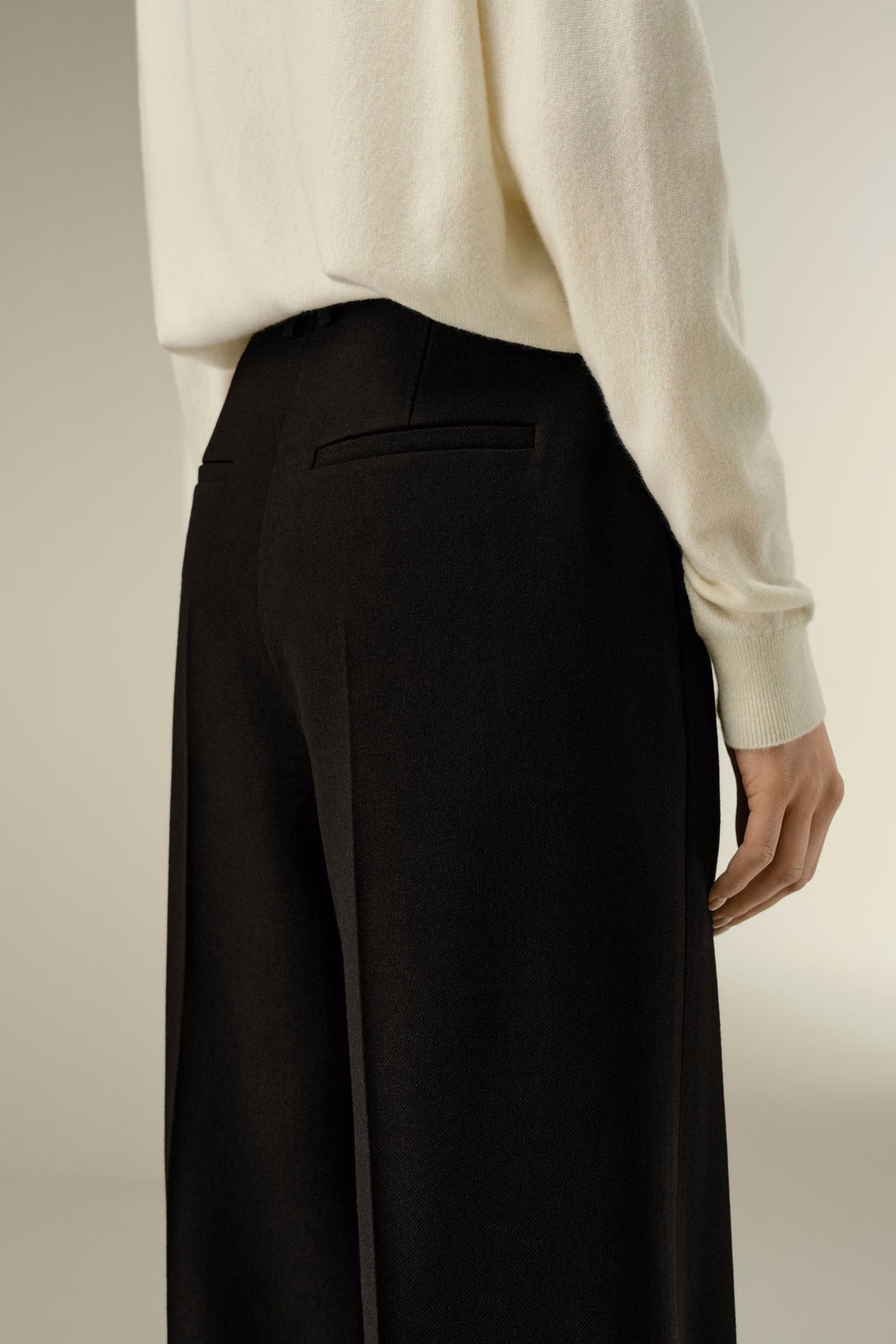 Pantalon en mélange de tweed en soie et laine