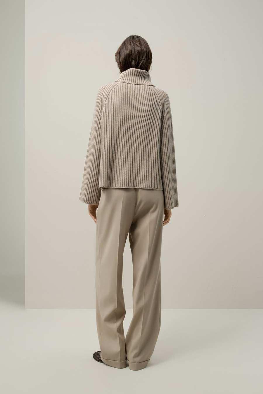 Pull col roulé en mélange laine-cachemire