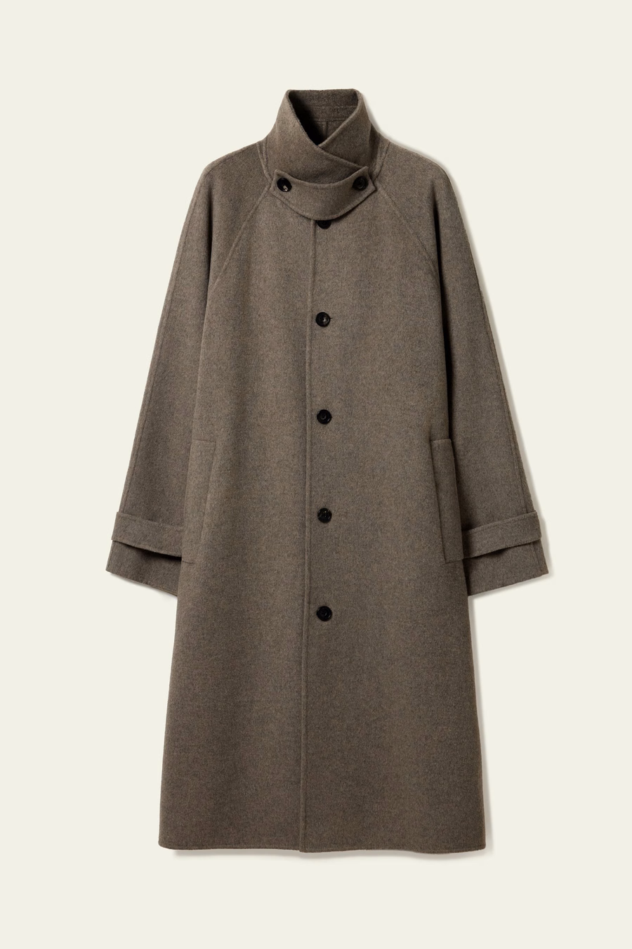 Manteau Oversized en Mélange Soie-Laine Double-Face