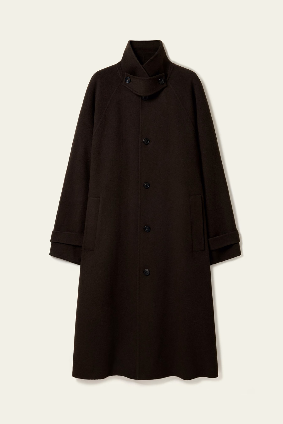 Manteau Oversized en Mélange Soie-Laine Double-Face
