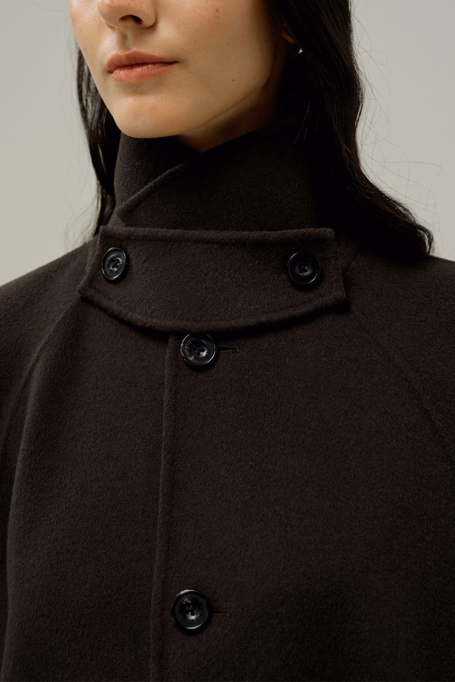 Manteau Oversized en Mélange Soie-Laine Double-Face