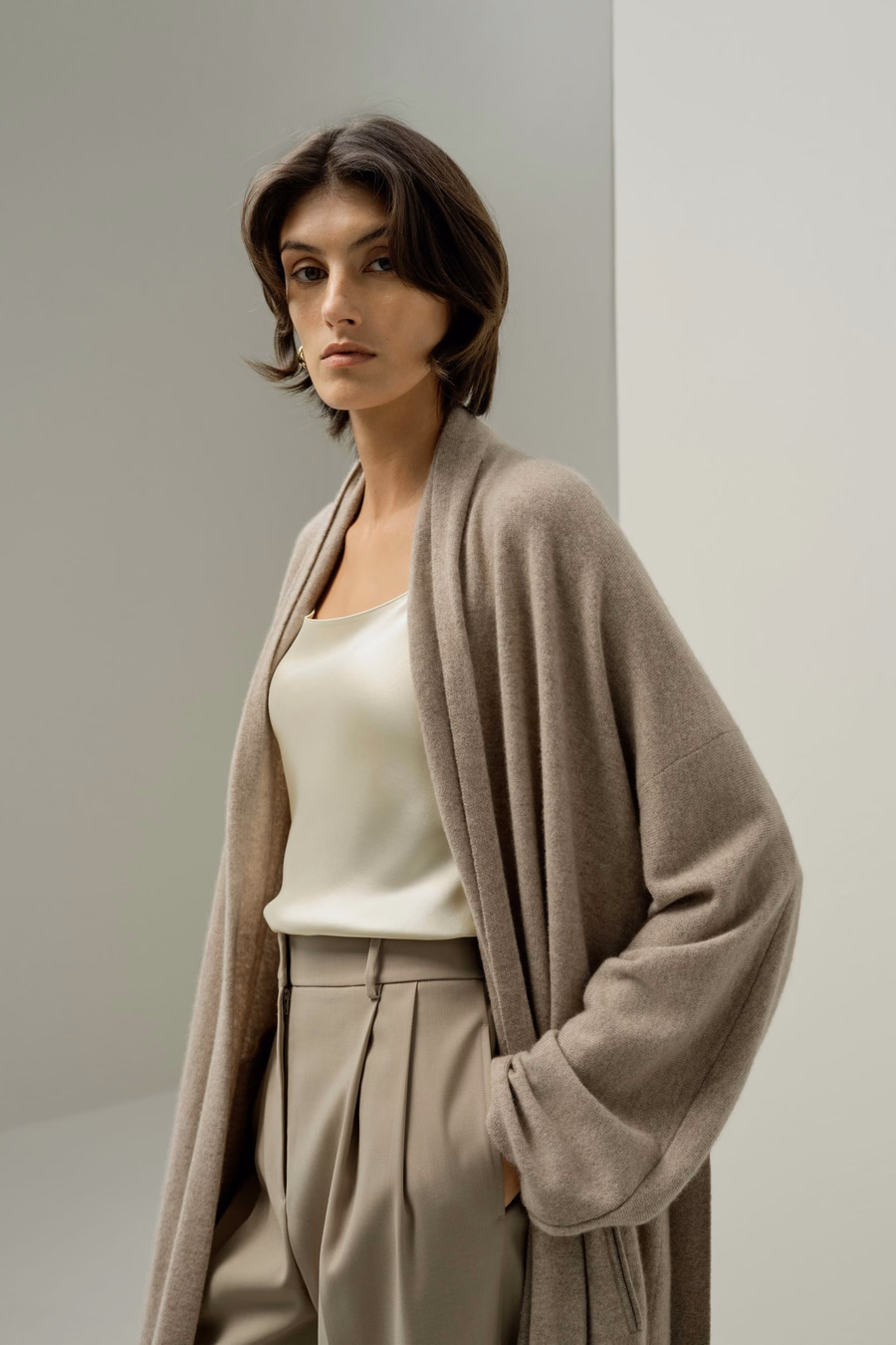 Cardigan en cachemire longueur mollet