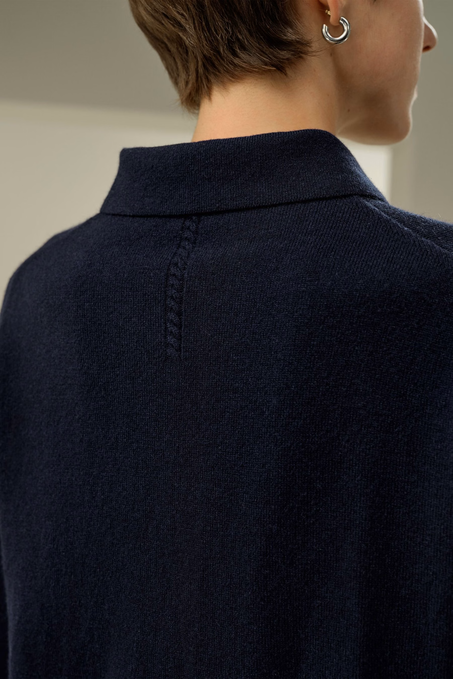 Chemise polo en baby cashmere