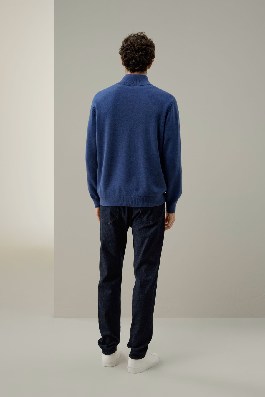 Pull zippé à col montant en mélange de laine