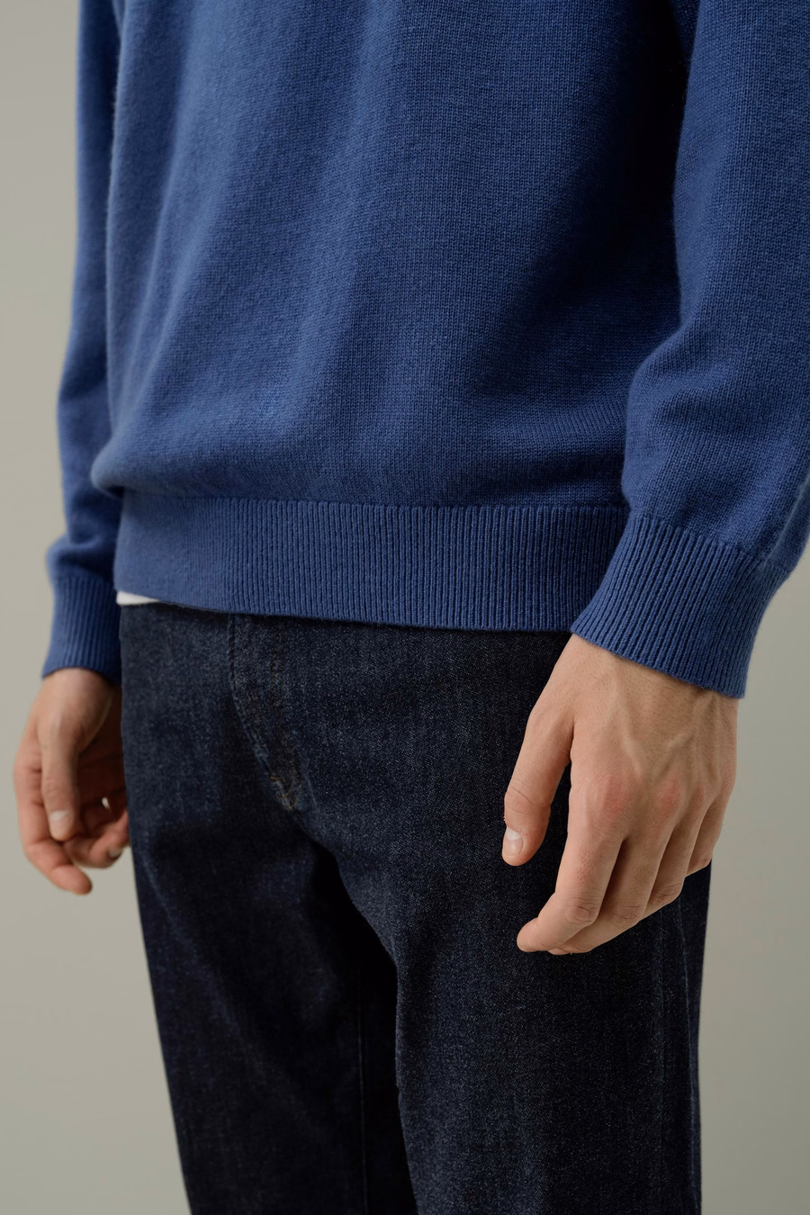 Pull zippé à col montant en mélange de laine
