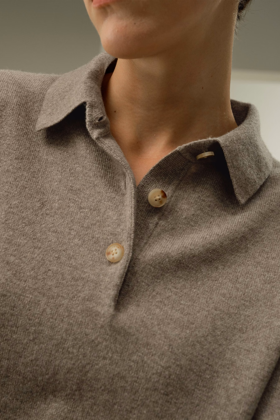 Chemise polo en baby cashmere