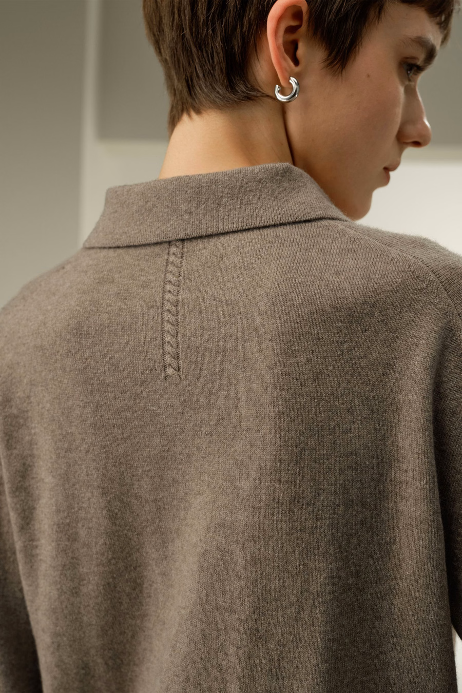 Chemise polo en baby cashmere